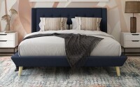 DHP Queen Size Upholstered Bed with Low Profile Platform Frame New Open Box $499