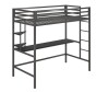 Novogratz Maxwell Metal Twin Loft Bed with Desk & Shelves, Grey $499