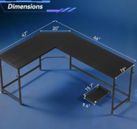Weehom Reversible L Shaped Computer Desk, Large Corner Computer Gaming Desks for Home Office, Sturdy PC Laptop Workstation Wooden Table with Lots of Leg Room and Surface Top Space New In Box $299