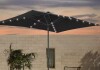 JOYESERY 6 ft. x 9 ft. Rectangular Market Umbrella Solar LED with Tilt Function Patio Market Umbrella in Black New In Box $299