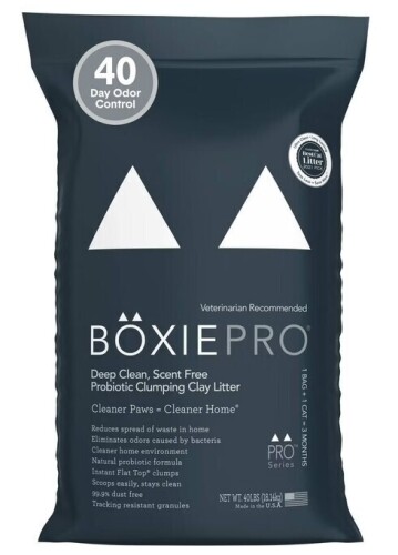 Boxiecat Probiotic 40 Day Odor Control Clumping Clay Cat Litter - 40lbs New