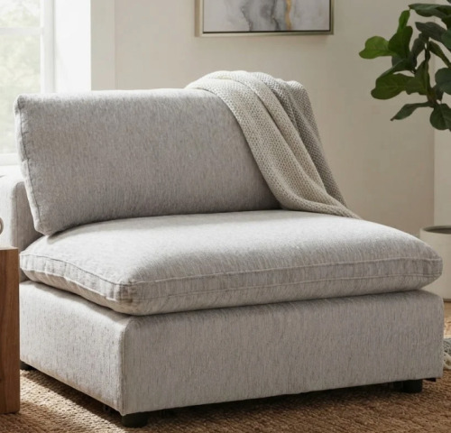 Latitude Run Odai 38.6" W chenille accent chair, light gray, Similar to Picture New Floor Model $599