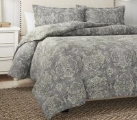 Birch Lane Gae Sandrine Duvet Cover Set Full/Queen 3 Piece Bedding Stone New in Box $199
