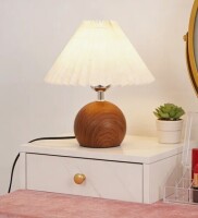 East Urban Home Compact Pleated Table Lamp With Switch, Compatible With E26 Dimmable Bulbs New In Box $199