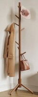 Rebrilliant Adosinda Freestanding Coat Rack, Sturdy Wooden Coat Stand, 8- Hook Coat Rack, 3 Height Options, Used in Bedroom, Hallway and Entryway, for Storing Coats, Hats, Bags, Umbrella Stand and Coat Hooks New In Box $199