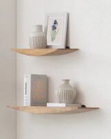 AllModern Oiva 2 Piece Boat Shaped Solid Wood Floating Shelves $199