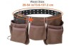 Vevor Tool Belt 13 Pockets Leather Heavy-Duty Tool Pouch Bag with Dual Hammer Loops Adjusts from 29 in. to 54 in. Brown New In Box $79