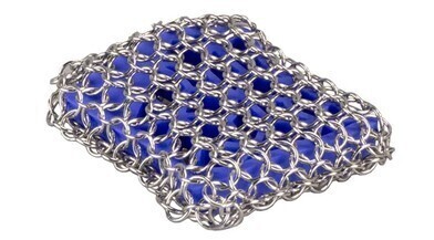 Lodge Cast Iron and Carbon Steel Chainmail Scrubbing Pad, Blue New $39