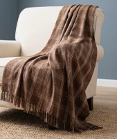 Birch Lane&trade; Recycled Cotton Blend Throw Blanket with Fringe Plaid $89