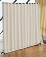 Ebern Designs Room Divider, 96&times;120inch Portable Panel Room Divider with Wheels Curtain Divider Stand, Room Divider Privacy Screen for Office, Bedroom, Dining Room, Study New In Box $199