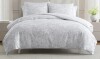 Vera Wang Nebulous Flower Cotton Sateen Textured Reversible Duvet Cover Set (Grey, 3 Piece) - King New In Box $299