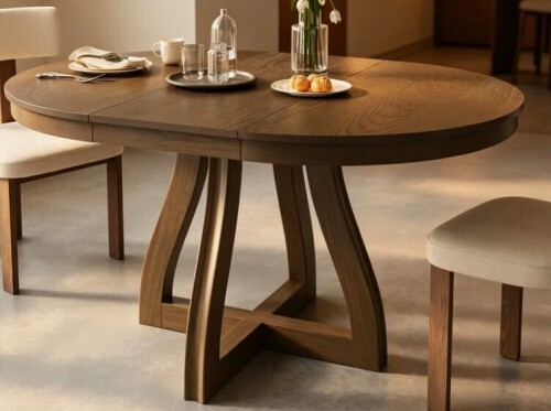 17 Stories Round Extendable Dining Table For 4-6 New in Box $699