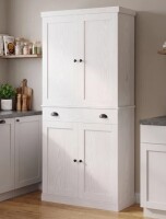 Ebern Designs Kitchen Pantry Cabinet With Sliding Storage Rack And 6 Hanging Shelves New in Box $499