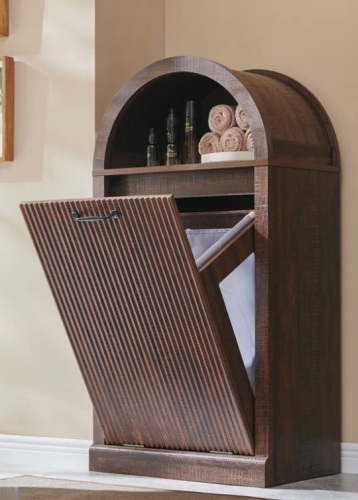 Lark Manor Modern Tilt Out Arched Laundry Basket Cabinet with Open Shelf,Fluted 10-Gallon Bathroom Laundry Storage Basket (Includes 1pc laundry basket) New in Box $299