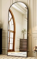 Wayfair Basics Arch Free Standing Full Length Mirror 64" x 21" in Black New in Box $499