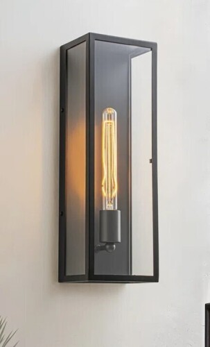 Latitude Run&reg; Ainsworth 18" H 1-light Clear Glass Shade Outdoor Wall Lantern New In Box $199