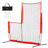 VEVOR L Screen Baseball for Batting Cage, 7x7 ft Baseball & Softball Safety Screen, Body Protector Portable Batting Screen with Carry Bag & Ground Stakes, Baseball Pitching Net for Pitchers Protection $99