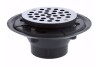 Jones Stephens 2" x 3" PVC Shower Drain with 2" PVC Spud and 4-1/4" Round Stainless Steel Strainer New