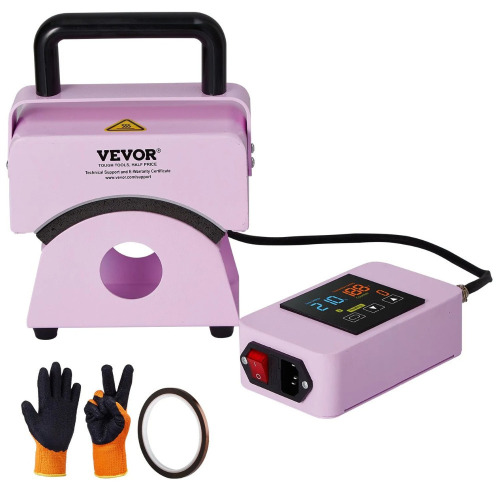 VEVOR Hat Press Machine, Mini Hat Heat Press for Caps with Integrated Control Panel, Cap Heat Press Machine with 5.9x3.15 inch Curved Heating Plate, Safety Base, and Glove, Automatic Shut-Off, Purple New In Box $99