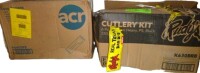 Evopak Cutlery Kit, 250 Count / ACR Individual Wrapped Medium Heavy Weight Soup Spoon, 1000 Count New In Box Assorted