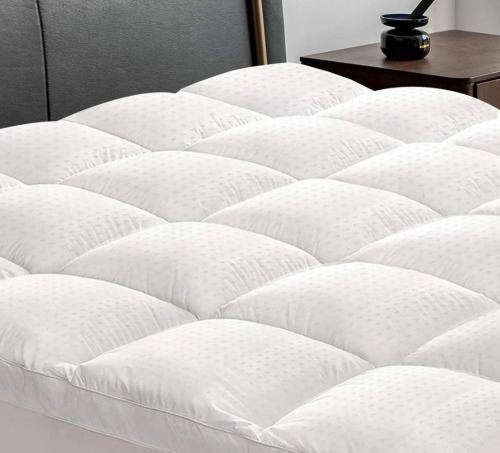 Alwyn Home Queen Size Kamila Quilted Fitted Mattress Pad Cotton Top 8-21" Deep Pocket, Overfilled Down Alternative Filling $199