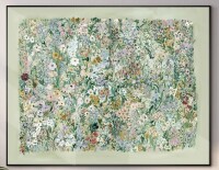 SIGNLEADER Extra Large Wall Art Fabric Print - Wildflower Meadow Colorful Botanical Floral Artwork Artwork Decor for Living Room or Bedroom - "Frame Assembly Required (Unfinished Frame)", 36" H x 46" W New In Box $299
