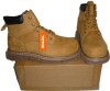 VEVOR Pair of Mens Steel Toe Work Boots, Waterproof Work Boots for Men, Slip-Resistant Work Boot, Lightweight and Breathable Rubber Sole Mens Boots for Industry Construction, Brown Yellow New In Box Size 9.5 $99 - 2