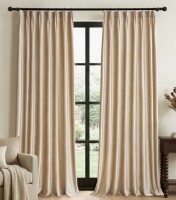 Mercer41 Luxury Velvet Pinch Pleated Blackout Curtains - Room Darkening Thermal Insulated Back Tab Soundproof Drapes with Hooks+Rings (set of 2), 40" W x 90" L $89