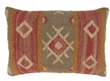 TheWatsonShop Kilim Geometric Linen Reversible Throw Pillow, 12" x 20" / Rugolution Sunset Passage Indoor And Outdoor Throw Pillow, 20" x 20" Assorted New Assorted $99