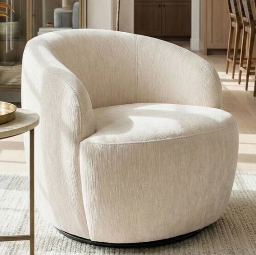 George Oliver 28.5" Wide Modern Chenille Swivel Barrel Accent Chair New in box $699