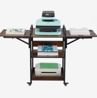VEVOR Heat Press Table with Charging Station, 3 Tier Movable Heat Press Stand, Foldable Heat Transfer Machine Stand with Wheels, Rolling Metal Workbench for Sublimation Transfer Machine, New in Box $299
