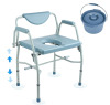 VEVOR Commode Chair, Bedside Commode with Drop-Down Arms and Detachable Backrest, 5-Level Adjustable Height, 7L Removable Bucket, Easy to Assemble, 1000LBS Capacity, Portable Toilet for Adults Seniors New in Box $299