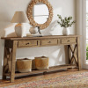 Gracie Oaks 70.87" Console Table With 3 Drawers And Shelves, Farmhouse Wooden Long Sofa Table, New open Box $399