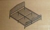 Novogratz Bushwick King Bed Frame Metal with Slightly Triangular Headboard, Inset Spindles, Adjustable Base for Storage, No Box Spring Needed, Gold, New in Box $399 - 2