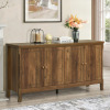Elisa Home Porter Large Buffet Sideboard Cabinet with Storages, 60" Modern Buffet Table Dining Room Cabinet Coffee Bar Storage with 4 Doors for Dining Room, Living Room, Hallway, Brown, in Box $399