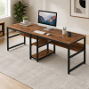 17 Stories 78.7" Two Person Desk, Double Computer Desk with Bookshelf, New in Box $499