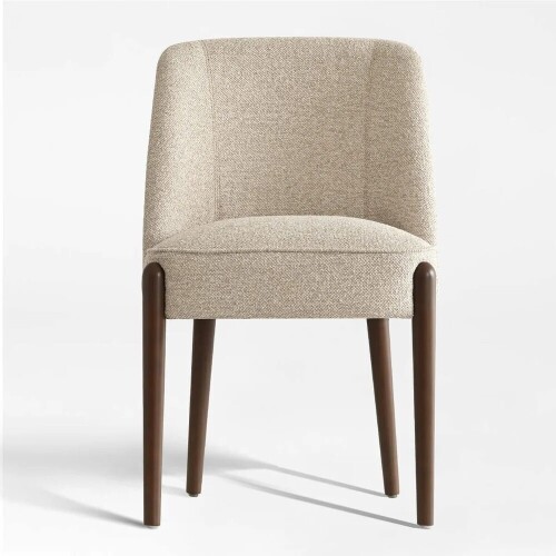 Pop Maison London Upholstered Solid Wood Full Back Dining Chair, Beige, in Box $499