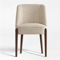 Pop Maison London Upholstered Solid Wood Full Back Dining Chair, Beige, New in Box $499