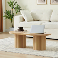 Ebern Designs Oval Single Coffee Table, Natural, New $399