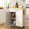 Ebern Designs Rolling Kitchen Island Cart with Adjustable Shelf, Storage Cabinet, Drawer & Lockable Wheels, Mobile Kitchen Island with Towel Rack for Kitchen and Dining Room, New in Box $299