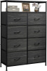 WLIVE 8 Drawer Fabric Dresser Open Shelves, Tall Bedroom Chest, Charcoal New In Box $199