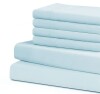 Swift Home 6PC Lightweight Double Brushed Soft Solid Microfiber Sheet Set with Extra Pillowcases - AQUA CAL KING- Bedding Essentials New $89