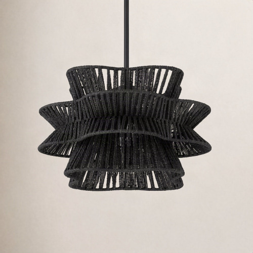 Joss & Main Towne 1 - Light Dimmable Woven Rope Pendant New In Box $299