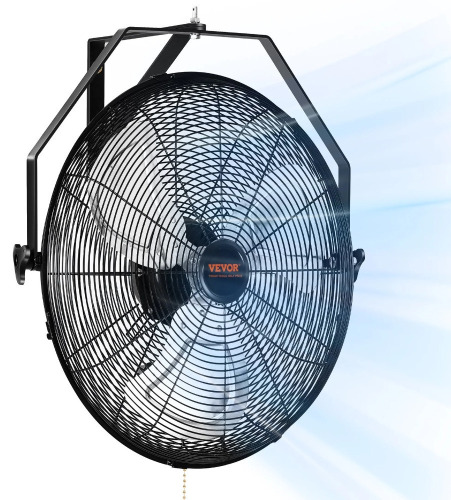 VEVOR Wall Mount Fan, 18 Inch, 3-speed High Velocity Max. 4150 CFM, Waterproof Industrial Wall Fan, Commercial or Residential for Warehouse, Greenhouse, Workshop, Patio, Black, ETL Listed New In Box $199