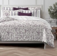 6ix Tailors Fine Linens 3-Piece Queen Tinsley Plum Cotton Comforter Set New In Box $299