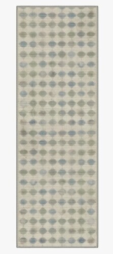 Latitude Run&reg; Coady Diamondot Geometric Machine Washable Sage Indoor Runner Rug With Non-Slip Backing, 2' x 7' $199