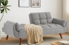 George Oliver Linen Sleeper Couch, Convertible Futon Sofa Bed,75" W Modern 3 Seater Sofa with Adjustable Backrests and Solid Wood Legs New in Box $799