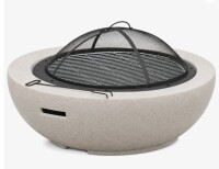 Williston Forge Round Wood Burning Concrete Outdoor Large Fire Pit,35.43" Heat Resistant MGO Ceramic Material Base With BBQ Grill Firepit For Patio Garden,Backyard Barbecue,Outdoor Gatherings New in Box $899