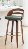 Kunzent Swivel Counter Stool, Counter Height Bar Stool with Walnut Craftsmanship in Green New in Box $399
