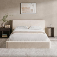 RECCI AirFrame Queen Upholstered Bed Frame with Ergonomic Angled Headboard New in Box $599